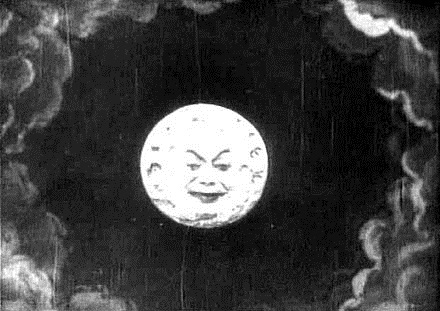 Mondszene aus dem Stummfilm von Georges Mélièrs aus 1902
