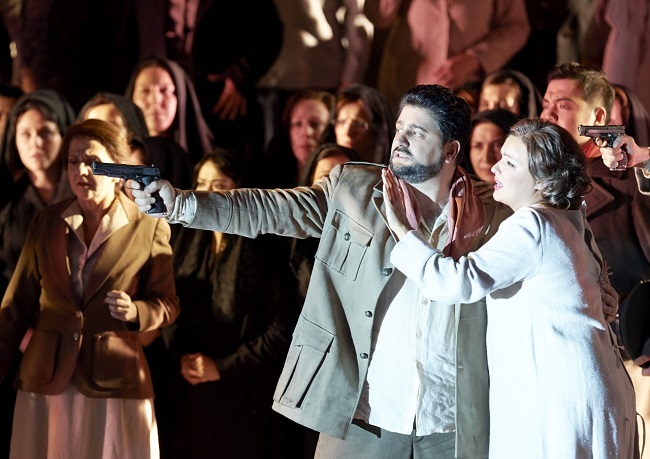 Anna Netrebko und Yusif Eyvazov beim ersten gemeinsamen Auftritt in derWiener Staatsoper (Foto: M.Pöhn)