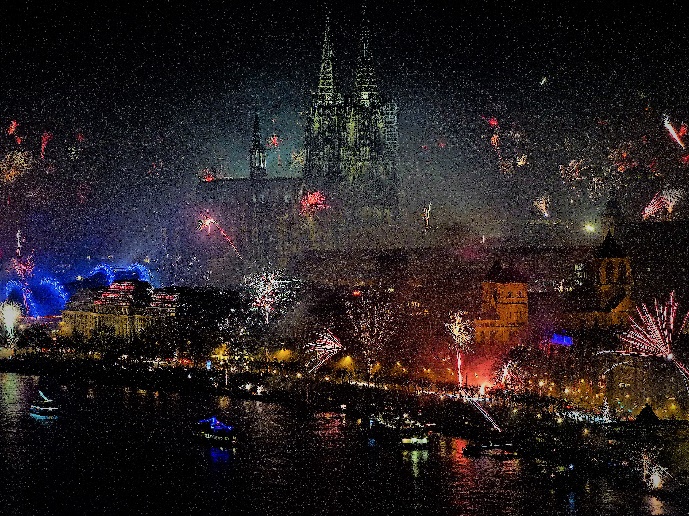 Köln 1 Silvesterfeuerwerk 2019 Foto Andrea Matzker P2470929a