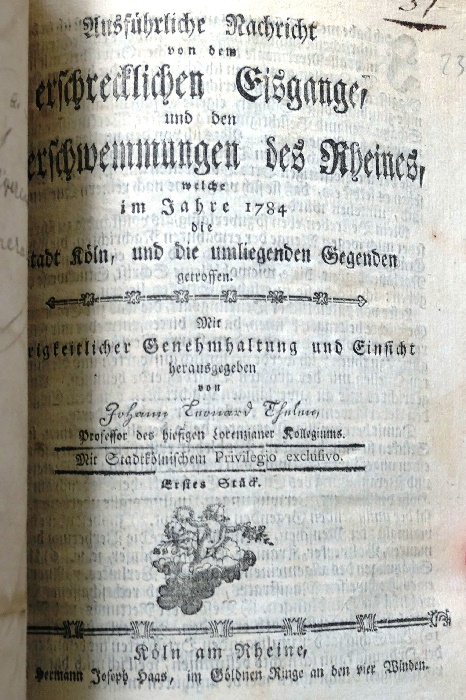 kölarchiv 6 genralvikariatsprotokoll mit der meldung des hochwassers 1784 foto andrea matzker