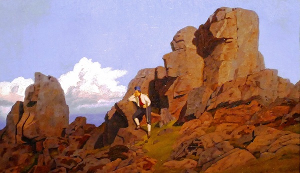 arp berglandschaft mit jäger 1841 von frederik rohde foto andrea matzker p5730952 a